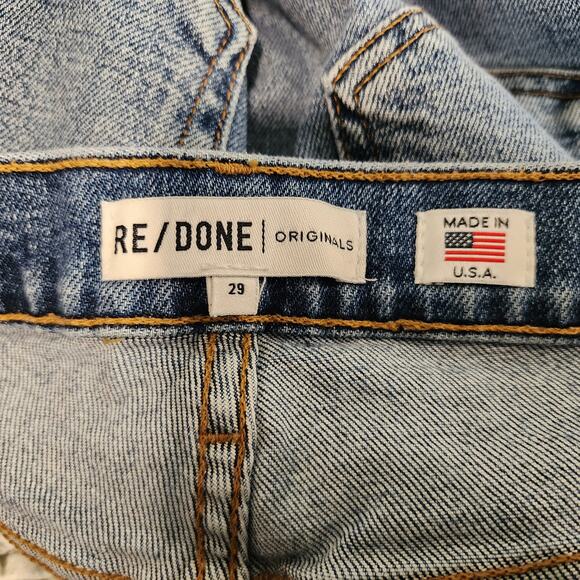 Re/Done High Rise Ankle Crop Jeans Size 29 Mid Rise Denim - Picture 7 of 9